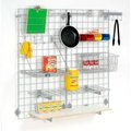 Global Equipment Wire Grid Panel With Wall Mount Hook - Gray Epoxy - 48"W x 18"D WG1848G
